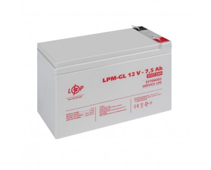 Акумулятор гелевий LPM-GL 12V - 7.5 Ah Акумулятор гелевий LPM-GL 12V - 7.5 Ah