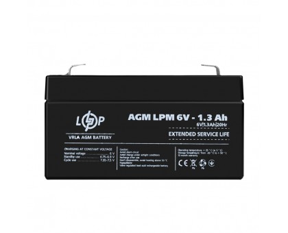 Аккумулятор AGM LPM 6V - 1.3 Ah Аккумулятор AGM LPM 6V - 1.3 Ah