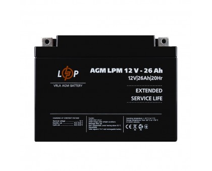 Акумулятор AGM LPM 12V - 26 Ah Акумулятор AGM LPM 12V - 26 Ah