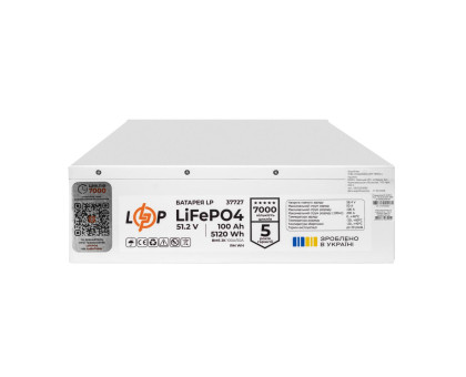 Аккумулятор LP LiFePO4 51,2V - 100 Ah (5120Wh) (BMS JK 100A/50А) RM WH