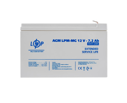 Аккумулятор мультигелевый LPM-MG 12V - 7.2 Ah