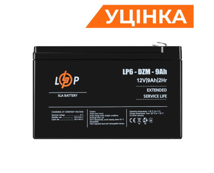 Тяговий свинцево-кислотний AGM акумулятор LP 6-DZM-9 Ah Уцінка 01.2025