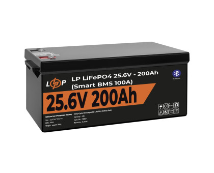 Акумулятор LP LiFePO4 24V (25,6V) - 200 Ah (5120Wh) (Smart BMS 100А) с BT пластик Уцінка