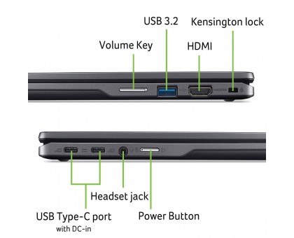 Ноутбук Acer NX.KYQEU.001 Chromebook Plus Spin 514 CP514-4HN 14" WUXGA IPS Touch, Intel 3-100U, 8GB, F256GB, UMA, ChromeOS, сірий Ноутбук Acer NX.KYQEU.001 Chromebook Plus Spin 514 CP514-4HN 14" WUXGA IPS Touch, Intel 3-100U, 8GB, F256GB, UMA, ChromeOS, сірий