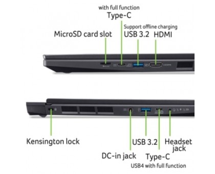 Ноутбук Acer NH.QSSEU.001 Nitro 14 AN14-41 14.5" WQXGA IPS, AMD R7-8845HS, 32GB, F1TB, NVD4060-8, Lin, черный Ноутбук Acer NH.QSSEU.001 Nitro 14 AN14-41 14.5" WQXGA IPS, AMD R7-8845HS, 32GB, F1TB, NVD4060-8, Lin, черный