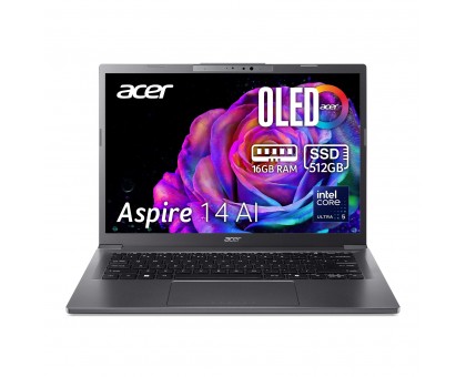 Ноутбук Acer NX.JFVEU.004 Aspire 14 A14-52M 14" WUXGA OLED, Intel U5-226V, 16GB, F512GB, UMA, Win11, серый