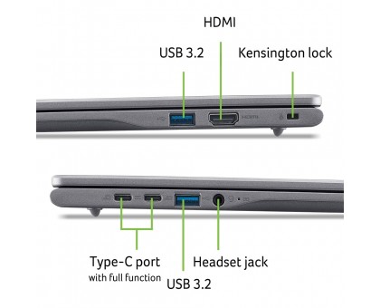 Ноутбук Acer NX.JCLEU.003 Chromebook Plus CB516-1H 16" WUXGA IPS, Intel i5-1334U, 16GB, F512GB, UMA, ChromeOS, серый