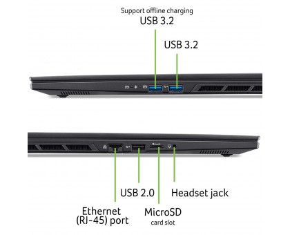 Ноутбук Acer NH.QZWEU.002 Nitro 16S AN16S-61 16" WQXGA IPS, AMD R7-350, 32GB, F1TB, NVD5070Ti-12, Lin, черный