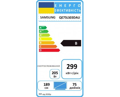 Телевизор 75" Samsung QE75LS03DAUXUA QE75LS03DAUXUA QLED 4K UHD 100Hz Smart Tizen Black TheFrame