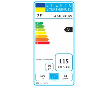 Телевізор 43" 2E 2E-43A07KUW LED 4K 60Hz Smart WebOS Black