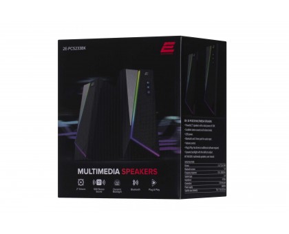 Акустична система 2E 2E-PCS233BK PCS233 RGB, 2.0, USB, Black