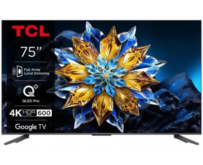 Телевізор 75" TCL 75C69BPRO QLED Pro 4K 60Hz Smart Google TV Titan ONKYO sound