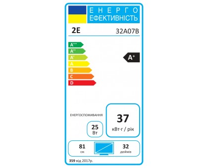 Телевизор 32" 2E 2E-32A07B LED FHD 60Hz Smart Android Black