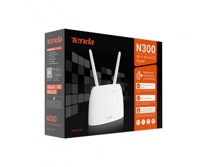 Маршрутизатор TENDA 4G06 N300, 4G/LTE, 1xFE LAN, 1xFE LAN/WAN, 1xRJ11, Cлот для SIM-карти Маршрутизатор TENDA 4G06 N300, 4G/LTE, 1xFE LAN, 1xFE LAN/WAN, 1xRJ11, Cлот для SIM-карти