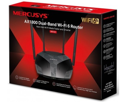 Маршрутизатор MERCUSYS MR70X AX1800, 3xGE LAN, 1xGE WAN