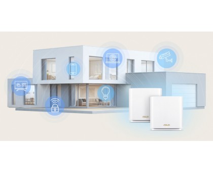 Система WiFi-Mesh ASUS 90IG0740-MO3B30 ZenWiFi XT9 AX7800, 3xGE LAN, 1x2.5GE WAN, 1xUSB 3.2, 2 мод, чорний