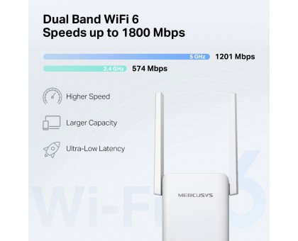Розширювач покриття WiFi MERCUSYS ME70X AX1800, 1хGE LAN