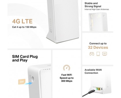 Маршрутизатор MERCUSYS MB112-4G N300, 4G/LTE, 1xFE LAN, 1xFE WAN