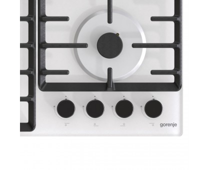 Варильна поверхня Gorenje GT642SYW газова на склі, 60см, чавун, білий