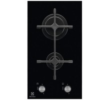 Варочная поверхность Electrolux EGC3322NVK газ на стекле, 30см, чугун, Домино, черный