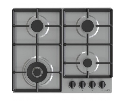 Варочная поверхность Gorenje GW641EBX газовая, 60см, чугун, комфорка Wok, нерж