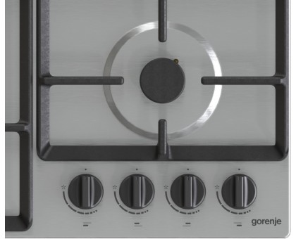Варочная поверхность Gorenje GW641EBX газовая, 60см, чугун, комфорка Wok, нерж