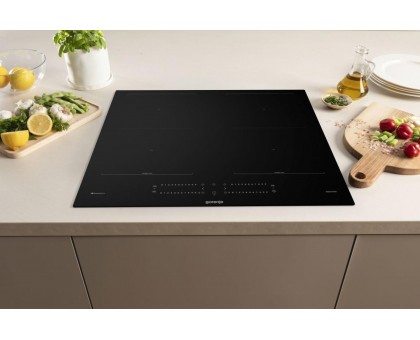 Варочная поверхность Gorenje GI6442BSCWF индукционная, 60см, PowerBoost, TouchControl, Wi-Fi, увеличенная площадь приготовления, черный