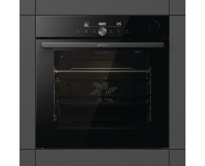 Духова шафа Gorenje BPSA6747DGWI електрична, 77л, A+, пара, дисплей, готування на різних рівнях, піроліз, Wi-Fi, чорний
