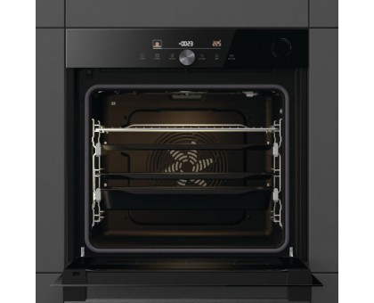Духова шафа Gorenje BPSA6747DGWI електрична, 77л, A+, пара, дисплей, готування на різних рівнях, піроліз, Wi-Fi, чорний