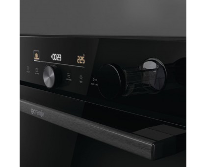 Духова шафа Gorenje BPSA6747DGWI електрична, 77л, A+, пара, дисплей, готування на різних рівнях, піроліз, Wi-Fi, чорний