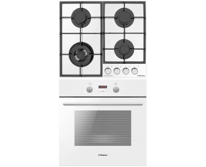 Комплект Hansa FCGW683299 (духовка електрична + поверхня газ на склі), білий