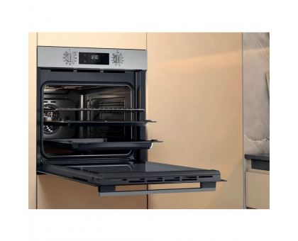 Духова шафа Whirlpool OMK58HR0X електрична, 71л, A+, дисплей, конвекція, телескопічні напрямні, нерж