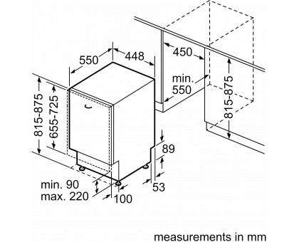 Посудомоечная машина Bosch SPV2IKX01K встраиваемая, 9 компл., F, 45см, белый