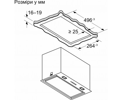 Витяжка Bosch DLN56AC50 вбудована, 52см, 570м.куб/год, нерж