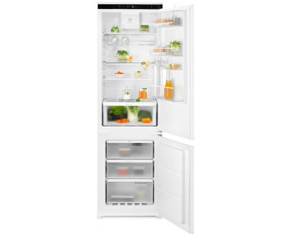 Холодильник Electrolux RNG7TE18S встр. с нижн. мороз., 177x54х55, холод.отд.-192л, мороз.отд.-61л, 2дв., А++, Combi, инв., диспл внутр., белый