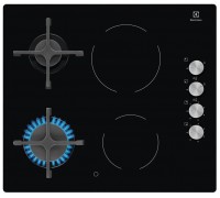 Варочная поверхность Electrolux EGE6172NOK комбинированная (2 газ + 2 стеклокерам.), 60см, чугун, черный