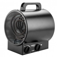 Тепловая пушка электрическая Neo Tools, 2кВт, 50м кв, 253м куб/ч, нагрев. элемент - нерж. сталь, чёрный