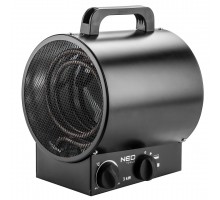 Теплова гармата електрична Neo Tools 90-066, 3кВт, 60м2, 291м3/год, нагрів. елемент - нерж. сталь, чорний, 3.05кг