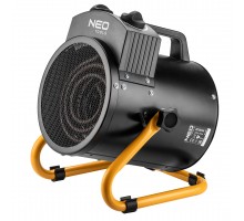 Теплова гармата електрична Neo Tools 90-067, 2кВт, 50м2, 330м3/год, нагрів. елемент - нерж. сталь, IPX4, чорний, 2.92кг