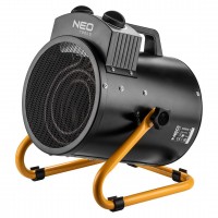 Тепловая пушка электрическая Neo Tools, 3кВт, 80м кв, 354м куб/ч, нагрев. элемент - нерж. сталь, IPX4, чёрный
