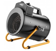 Теплова гармата електрична Neo Tools 90-069, 5кВт, 100м2, 366м3/год, 380В, нагрів. елемент - нерж. сталь, IPX4, чорний, 6.44кг