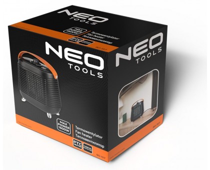 Тепловентилятор електричний Neo Tools 90-157, 1.5кВт, термостат, чорний, 1.08кг Тепловентилятор електричний Neo Tools 90-157, 1.5кВт, термостат, чорний, 1.08кг
