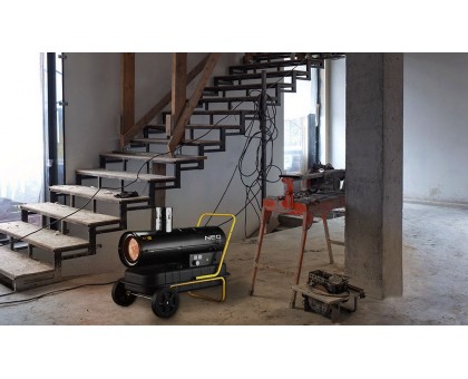 Теплова гармата дизельна Neo Tools 90-086, прямого нагріву, 20кВт, 200м2, 600м3/год, колеса, чорний, 21.30кг Теплова гармата дизельна Neo Tools 90-086, прямого нагріву, 20кВт, 200м2, 600м3/год, колеса, чорний, 21.30кг