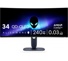 Монітор DELL 34" AW3425DW 2xHDMI, DP, USB, QD-OLED, 3440x1440, 21:9, 240Hz, 0.03ms, DCI-P3 99.3%, CURVED, G-SYNC, FreeSync, AdaptiveSync, HAS, HDR TrueBlack 400