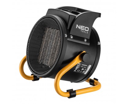 Тепловая пушка электрическая Neo Tools 90-062, 2кВт, 30м кв, 197м куб/ч, керамический нагрев. элемент (PTC), чёрный Тепловая пушка электрическая Neo Tools 90-062, 2кВт, 30м кв, 197м куб/ч, керамический нагрев. элемент (PTC), чёрный