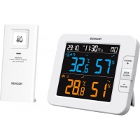 Метеостанция Sencor SWS8600SH, внутр/наруж измерение, темп-ра, влажность, время, дни недели, календарь, поддерживаемые платформы Android и iOS, белый