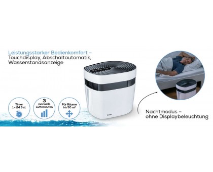 Очиститель воздуха Beurer MK_500 Maremed, 50м2, 150м3/час, дисплей, 2-грубой очистки+1 водяной, создание морского климата, белый Очиститель воздуха Beurer MK_500 Maremed, 50м2, 150м3/час, дисплей, 2-грубой очистки+1 водяной, создание морского климата, белый