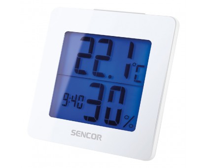 Термогігрометр Sencor SWS1500W, внутр. вимірювання, AAx1, темп-ра, вологість, час, білий Термогігрометр Sencor SWS1500W, внутр. вимірювання, AAx1, темп-ра, вологість, час, білий
