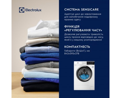 Стиральная машина Electrolux EW6S306SU фронтальная, 6кг, 1000, A+++, 41см, дисплей, белый Стиральная машина Electrolux EW6S306SU фронтальная, 6кг, 1000, A+++, 41см, дисплей, белый