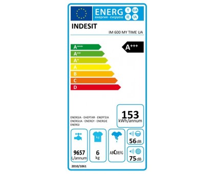 Пральна машина Indesit IM600MYTIMEUA фронтальна, 6кг, 1000, A+++, 44.6см, дисплей, пара, інвертор, білий Пральна машина Indesit IM600MYTIMEUA фронтальна, 6кг, 1000, A+++, 44.6см, дисплей, пара, інвертор, білий